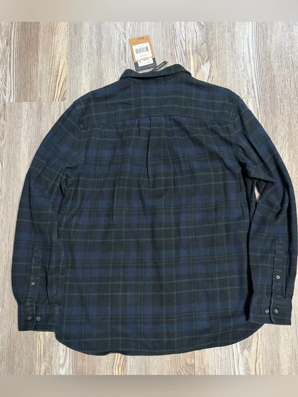 The North Face Flannel Blue & Dark Green Plaid Button-Down Men’s Shirt